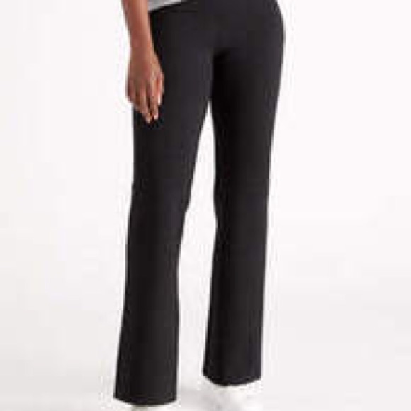 Quince Pants - Quince, Pull on Ultra Stretch Ponte Bootcut Black Pant.Casual Career All Seasons